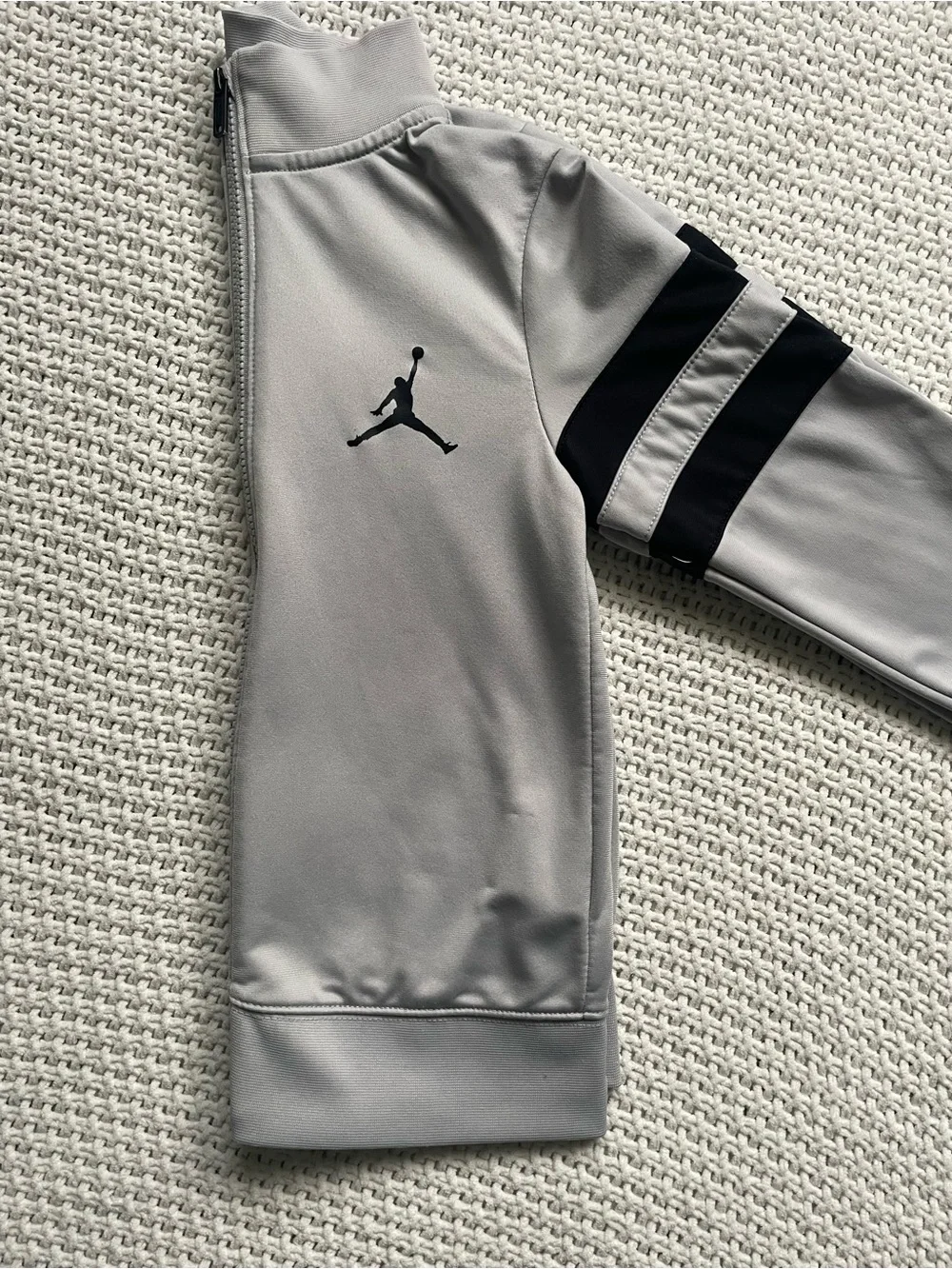 Jordan Light Gray with Black Stripes Performance Track Matching Set
